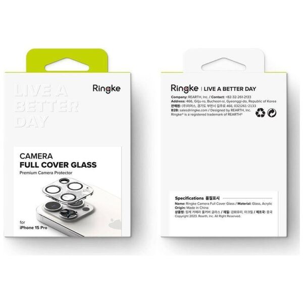 Tempered Glass APPLE IPHONE 15 PRO Ringke Camera Protector 2-pack 8809961781056