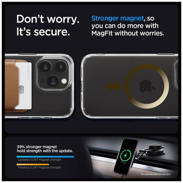 Case APPLE IPHONE 15 PRO Spigen Ultra Hybrid Mag MagSafe Gold transparent 8809896750493