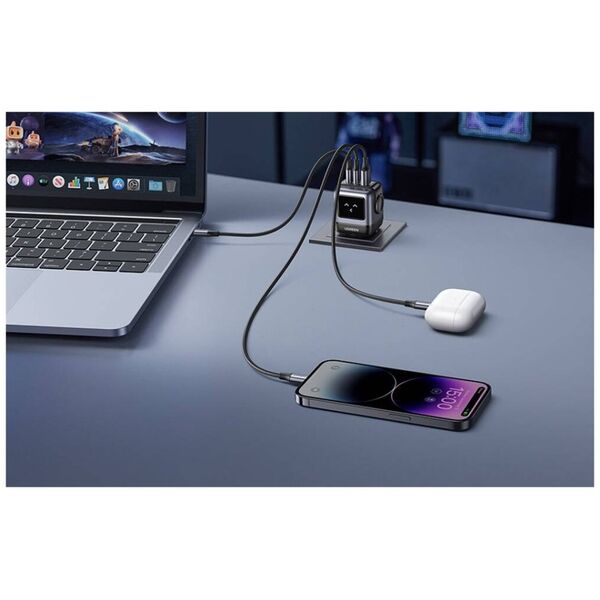 Ugreen Nexode RG mains charger (Robot GaN), 2x USB + USB-C, 65W (gray) 6941876236688