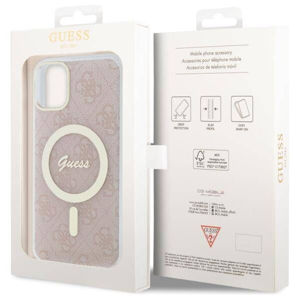 Original Case IPHONE 11 Guess Hardcase 4G MagSafe (GUHMN61H4STP) pink 3666339127343