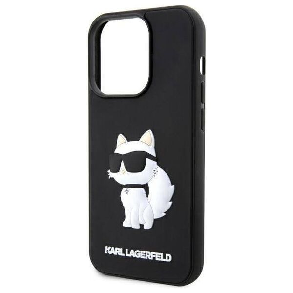 Original Case IPHONE 14 PRO Karl Lagerfeld Hardcase Rubber Choupette 3D (KLHCP14L3DRKHNK) black 3666339122683