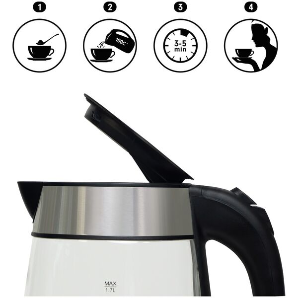 Huslog glass kettle 1,7L AK-0537 5902983623526