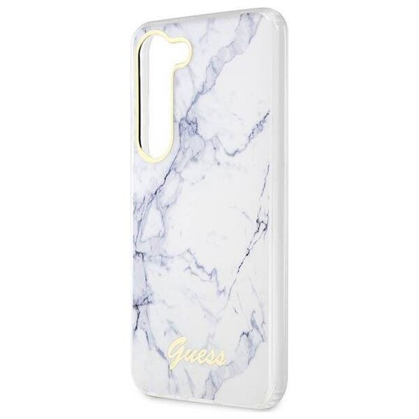 Original Case SAMSUNG GALAXY S23 Guess Hardcase Marble (GUHCS23SPCUMAH) white 3666339117405