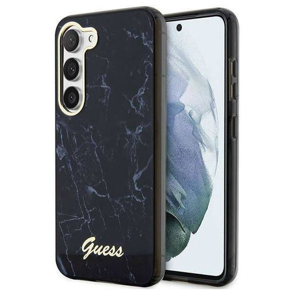 Original Case SAMSUNG GALAXY S23 Guess Hardcase Marble (GUHCS23SPCUMAK) black 3666339117375