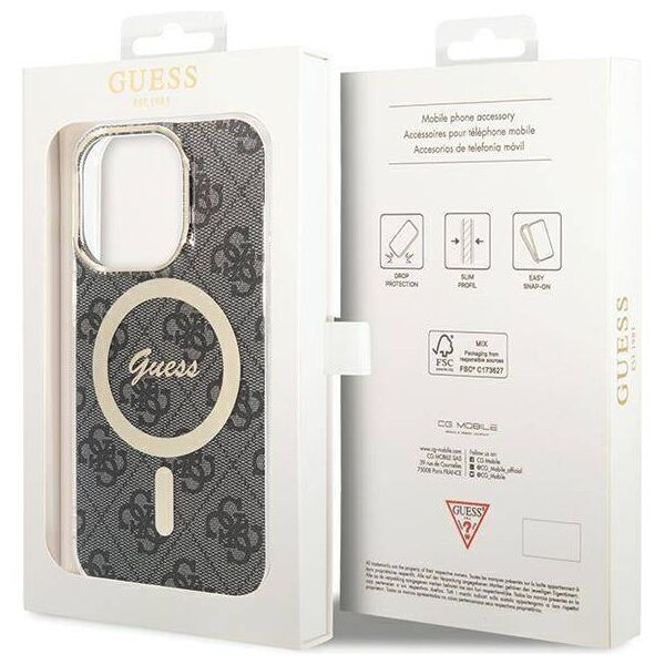 Original Case APPLE IPHONE 15 PRO Guess Hardcase IML 4G MagSafe black 3666339194567