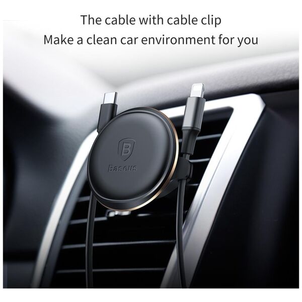 Baseus car holder magnetic with cable clip black new2 air vent 6932172648763