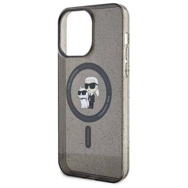 Original Case APPLE IPHONE 15 PRO MAX Karl Lagerfeld Hardcase Karl&Choupette Glitter MagSafe (KLHMP15XHGKCNOK) black 3666339162665
