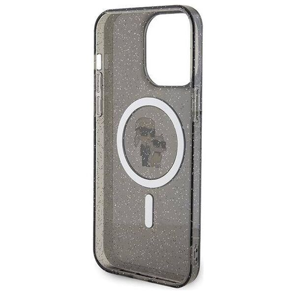Original Case APPLE IPHONE 15 PRO MAX Karl Lagerfeld Hardcase Karl&Choupette Glitter MagSafe (KLHMP15XHGKCNOK) black 3666339162665