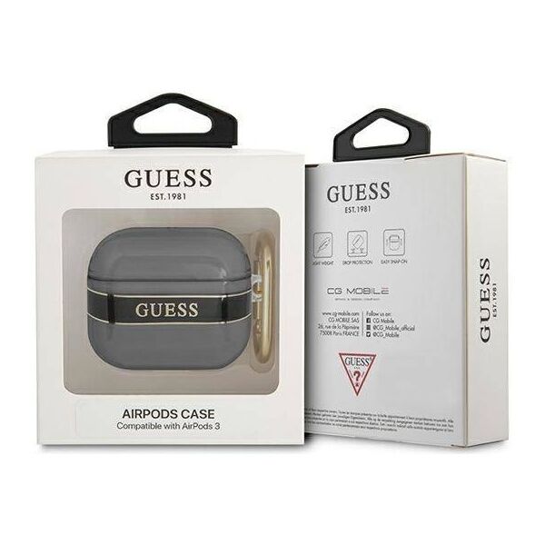 Case APPLE AIRPODS 3 Guess AirPods Strap Collection (GUA3HHTSK) black 3666339047061
