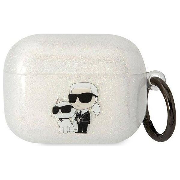 Original Case APPLE AIRPODS PRO Karl Lagerfeld Gliter Karl&Choupette (KLAPHNKCTGT) transparent 3666339088118
