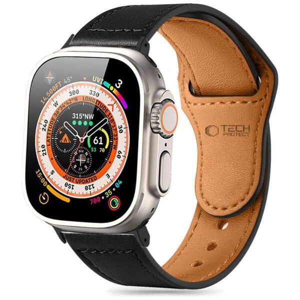Strap for APPLE WATCH 4 / 5 / 6 / 7 / 8 / 9 / SE / ULTRA 1 / 2 (42 / 44 / 45 / 49 MM) Tech-Protect NaturalFit black 5906302312627