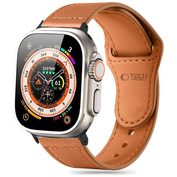 Strap for APPLE WATCH 1 / 2 / 3 / 4 / 5 / 6 / SE / 7 / 8 / 9 (38 / 40 / 41 MM) Tech-Protect NaturalFit brown 5906302312641