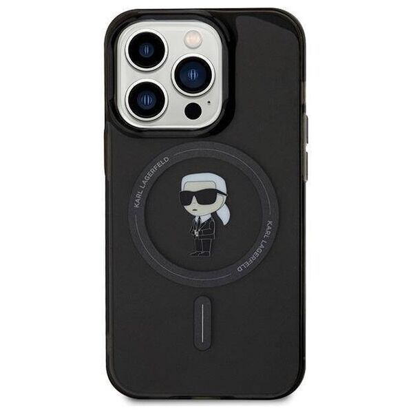Original Case APPLE IPHONE 15 PRO MAX Karl Lagerfeld Hardcase IML Ikonik MagSafe (KLHMP15XHFCKNOK) black 3666339162184