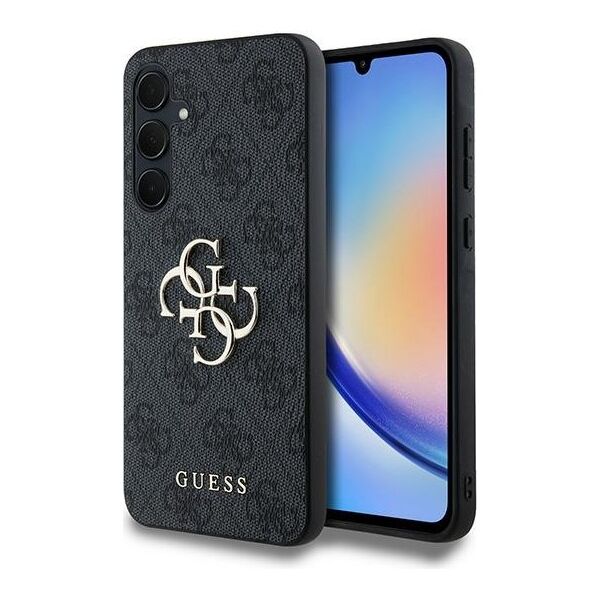 Guess case for Samsung Galaxy A35 GUHCSA354GMGGR black HC PU big 4G metal logo 3666339259563