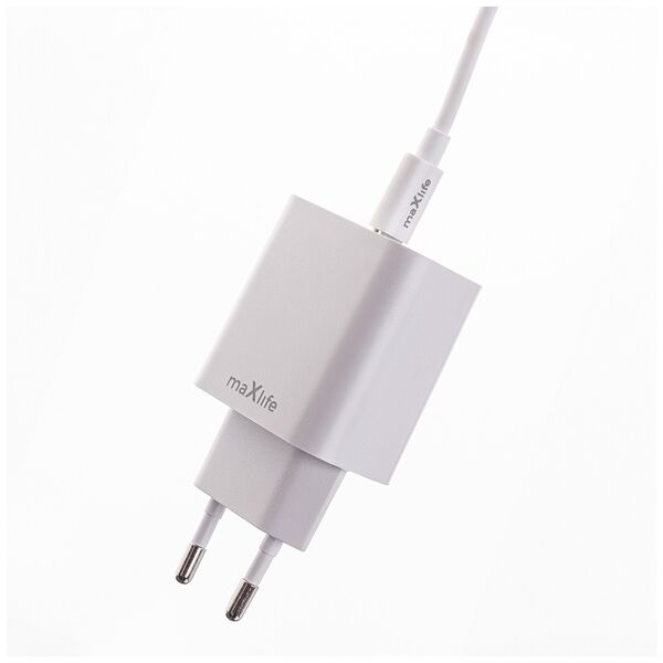 Maxlife MXTC-06-20C PD QC charger 1x USB-C 20W white + USB-C - USB-C cable 20W 5907457738393