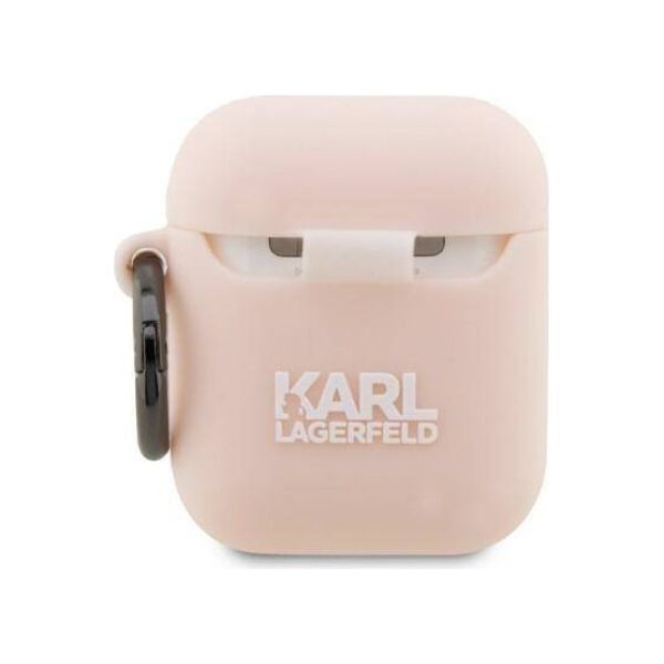 Case APPLE AIRPODS Karl Lagerfeld Silicone Choupette Head 3D light pink 3666339087951