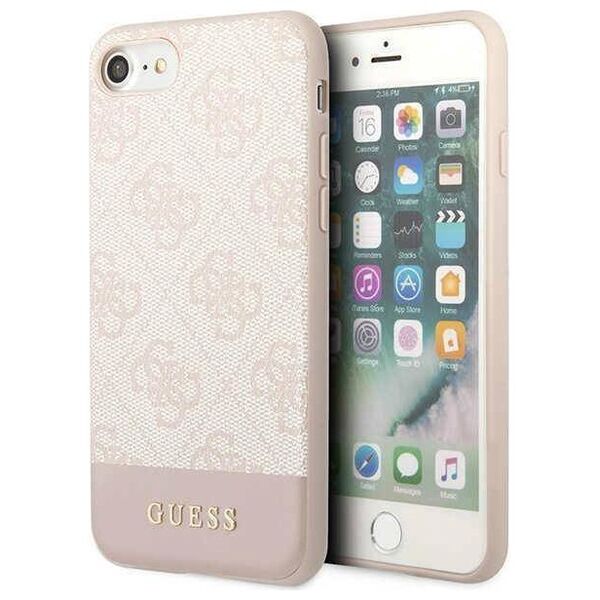 Original Case IPHONE SE 2022 / SE 2020 / 7 / 8 Guess Hard Case 4G Stripe Collection (GUHCI8G4GLPI) pink 3666339118907