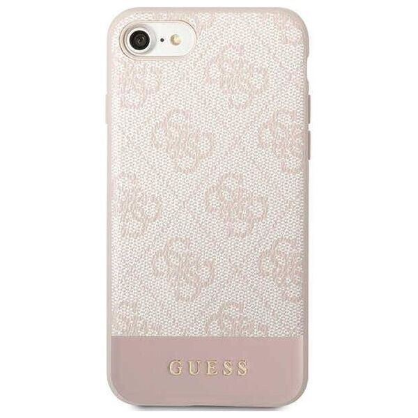 Original Case IPHONE SE 2022 / SE 2020 / 7 / 8 Guess Hard Case 4G Stripe Collection (GUHCI8G4GLPI) pink 3666339118907