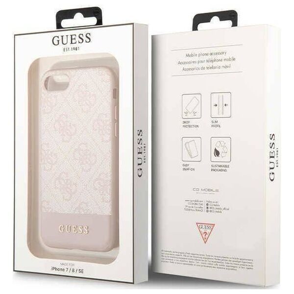 Original Case IPHONE SE 2022 / SE 2020 / 7 / 8 Guess Hard Case 4G Stripe Collection (GUHCI8G4GLPI) pink 3666339118907