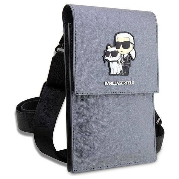 Bag Karl Lagerfeld Saffiano Karl & Choupette Head (KLWBSAKCPMG) silver 3666339123352
