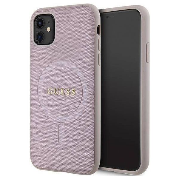 Original Case IPHONE 11 Guess Hardcase Saffiano MagSafe (GUHMN61PSAHMCP) pink 3666339156084