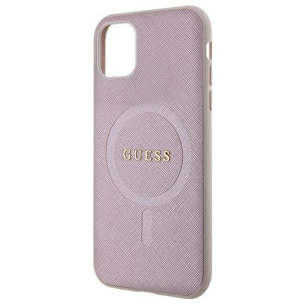 Original Case IPHONE 11 Guess Hardcase Saffiano MagSafe (GUHMN61PSAHMCP) pink 3666339156084