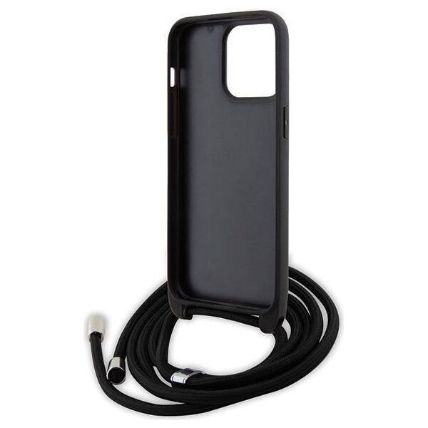 Original Case APPLE IPHONE 15 PRO MAX Karl Lagerfeld Hardcase Crossbody Saffiano Monogram Metal Pin Karl & Choupette (KLHCP15XSASKNPSK) black 3666339165901