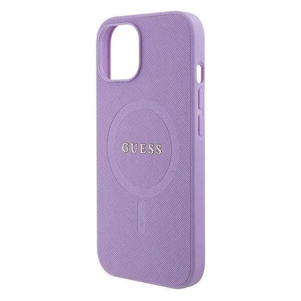 Original Case APPLE IPHONE 15 Guess Hardcase Saffiano MagSafe (GUHMP15SPSAHMCU) purple 3666339155902