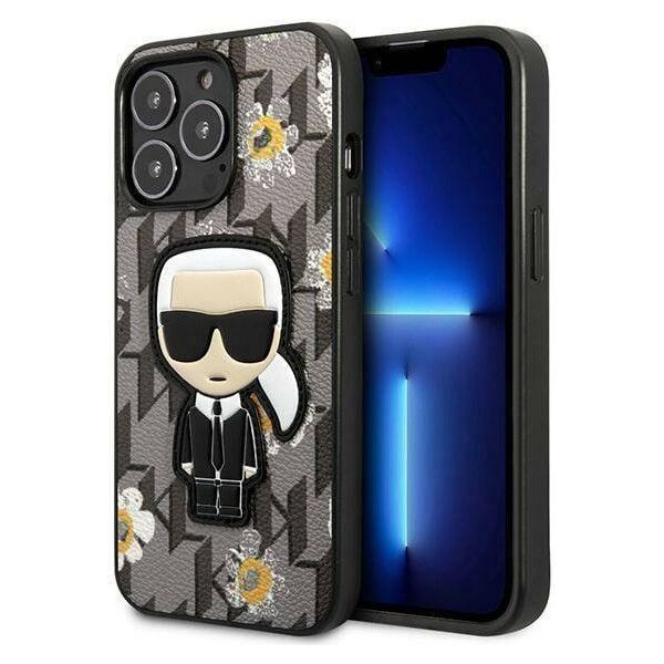 Original Case IPHONE 13 PRO Karl Lagerfeld Flower Ikonik Karl (KLHCP13LPMNFIK1) gray 3666339049461