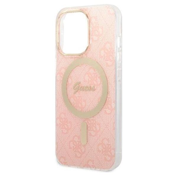 Original Case IPHONE 13 PRO MAX Guess Hardcase 4G Print MagSafe + Wireless Charger (GUBPP14SH4EACSB) pink 3666339103033