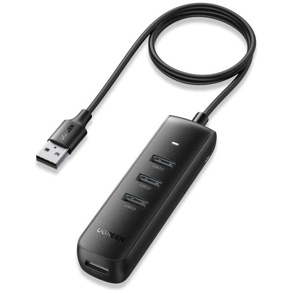 Adapter UGREEN CM416 4in1 USB to 4x USB 1m (black) 6941876226887