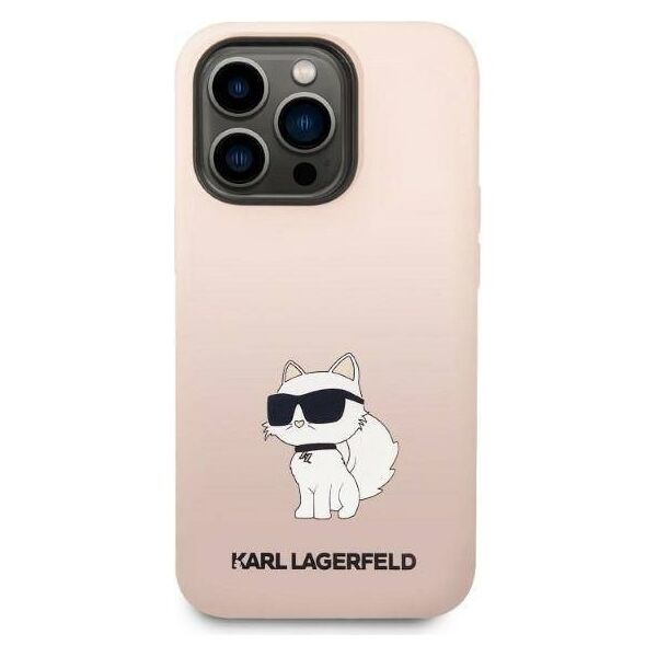 Original Case IPHONE 14 PRO Karl Lagerfeld Hardcase Silicone Choupette (KLHCP14LSNCHBCP) pink 3666339086701
