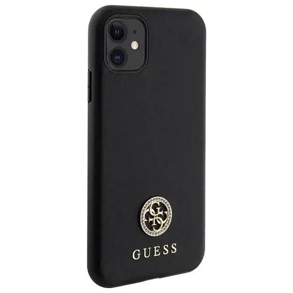 Original Case IPHONE 11 Guess 4G Strass Metal Logo (GUHCN61PS4DGPK) black 3666339150624