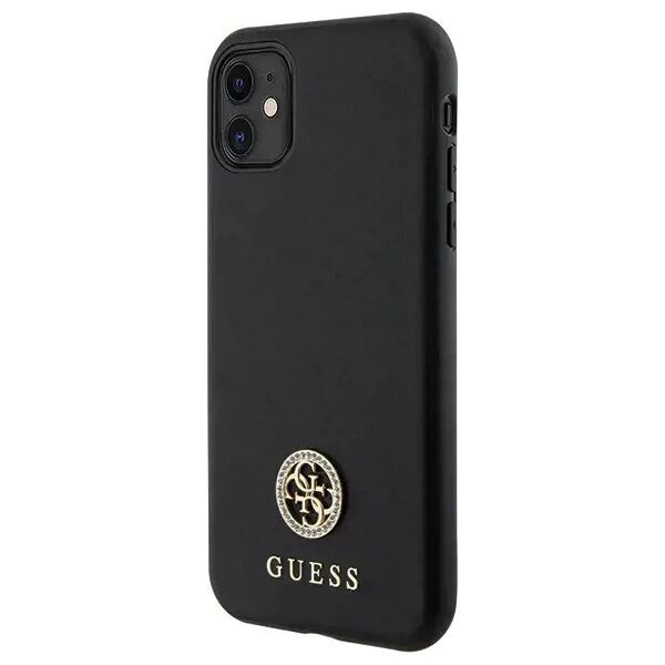 Original Case IPHONE 11 Guess 4G Strass Metal Logo (GUHCN61PS4DGPK) black 3666339150624