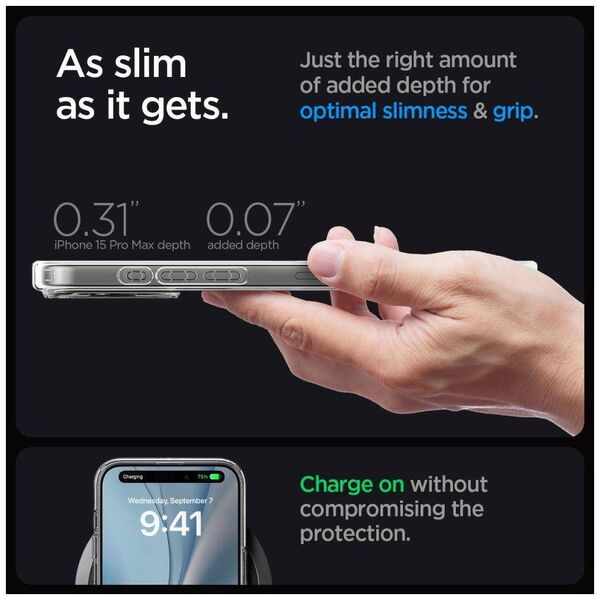 Case APPLE IPHONE 15 PRO MAX Spigen Ultra Hybrid Mag MagSafe Carbon Fiber transparent 8809896749275