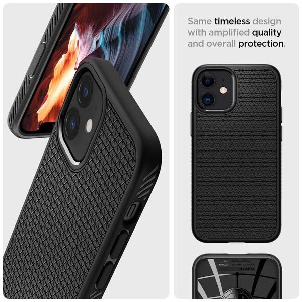 Case IPHONE 12 MINI Spigen Liquid Air Matte black 8809710756779