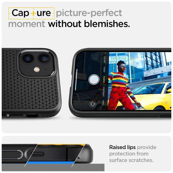 Case IPHONE 12 MINI Spigen Liquid Air Matte black 8809710756779