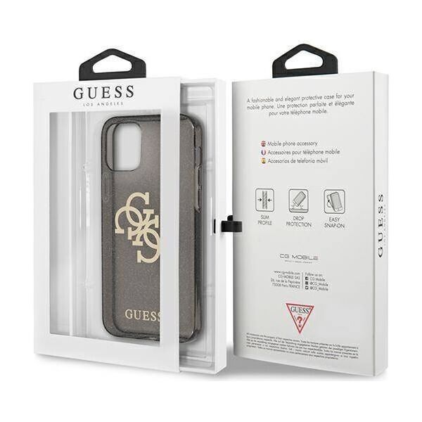 Original Case IPHONE 12 PRO MAX Guess Hard Case Glitter 4G Big Logo (GUHCP12LPCUGL4GBK) black 3666339004859