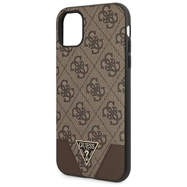 Original Case IPHONE 11 6.1 "Guess Hardcase 4G Triangle Collection GUHCN61PU4GHBR brown 3666339016302