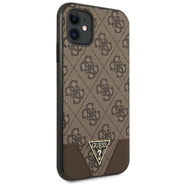 Original Case IPHONE 11 6.1 "Guess Hardcase 4G Triangle Collection GUHCN61PU4GHBR brown 3666339016302