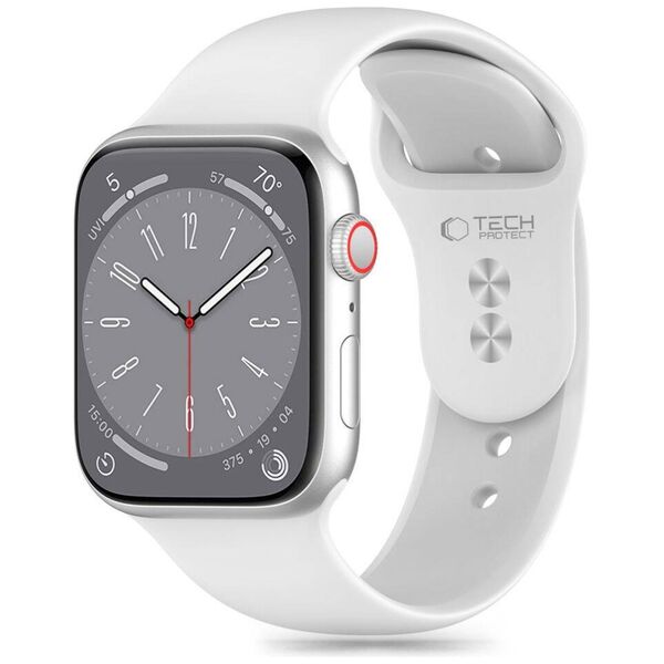 Strap for APPLE WATCH 4 / 5 / 6 / 7 / 8 / 9 / SE / ULTRA 1 / 2 (42 / 44 / 45 / 49 MM) Tech-Protect Silicone white 5906302304332