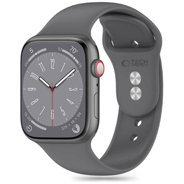 Strap for APPLE WATCH 4 / 5 / 6 / 7 / 8 / 9 / SE / ULTRA 1 / 2 (42 / 44 / 45 / 49 MM) Tech-Protect Silicone Clay gray 5906302310036