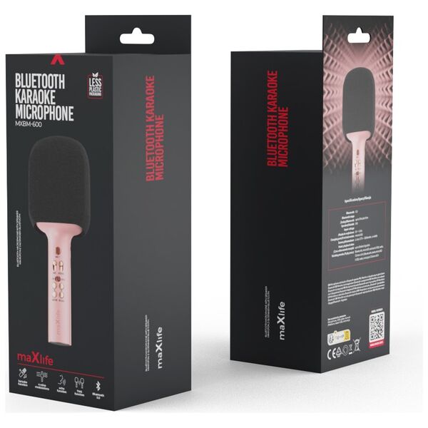 Maxlife Bluetooth microphone with speaker MXBM-600 pink 5900495094056