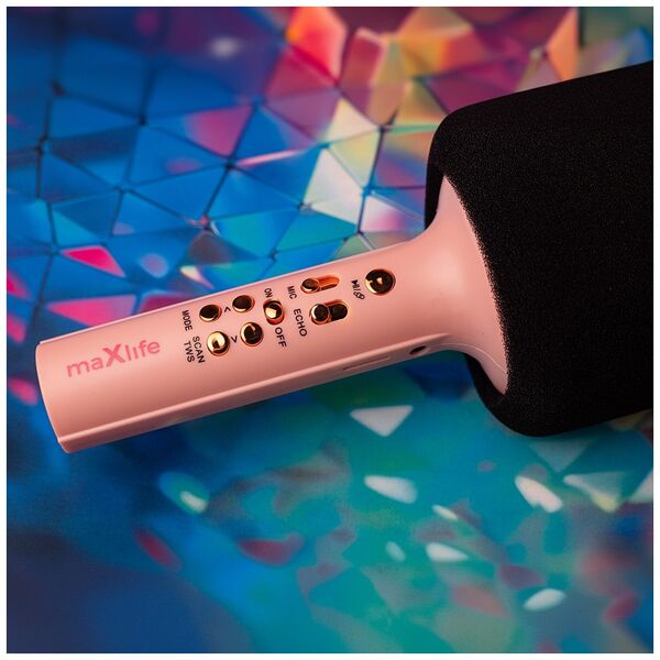 Maxlife Bluetooth microphone with speaker MXBM-600 pink 5900495094056