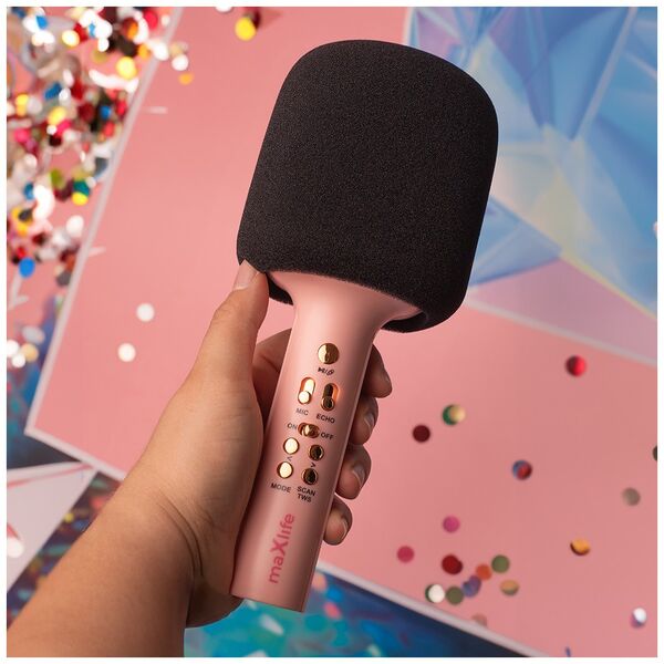 Maxlife Bluetooth microphone with speaker MXBM-600 pink 5900495094056