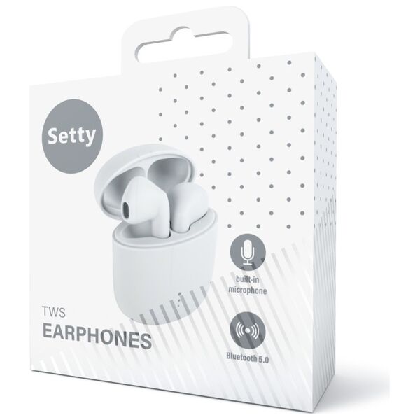 Setty Bluetooth earphones TWS with a charging case TWS-0 white 5900495033161