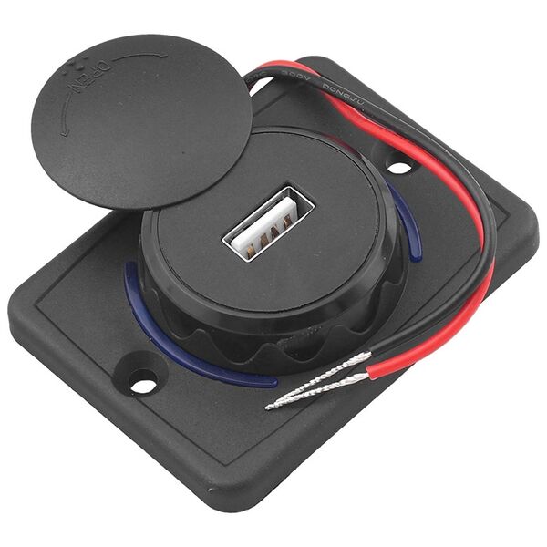 Recessed low profile car charger with lid out: USB-A 5V/2,4A in:12V/24V 5902270755695