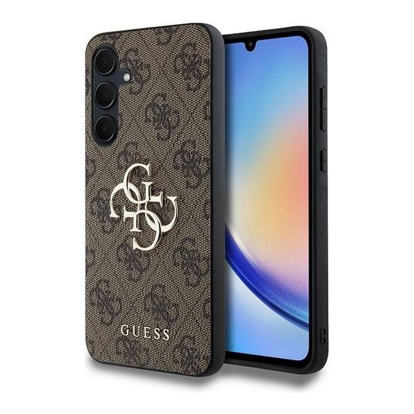 Guess case for Samsung Galaxy A35 GUHCSA354GMGBR brown HC PU big 4G metal logo 3666339259600