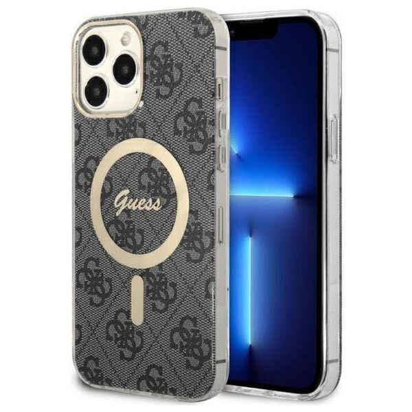 Original Case IPHONE 13 PRO MAX Guess Hardcase 4G MagSafe (GUHMP13XH4STK) black 3666339126827