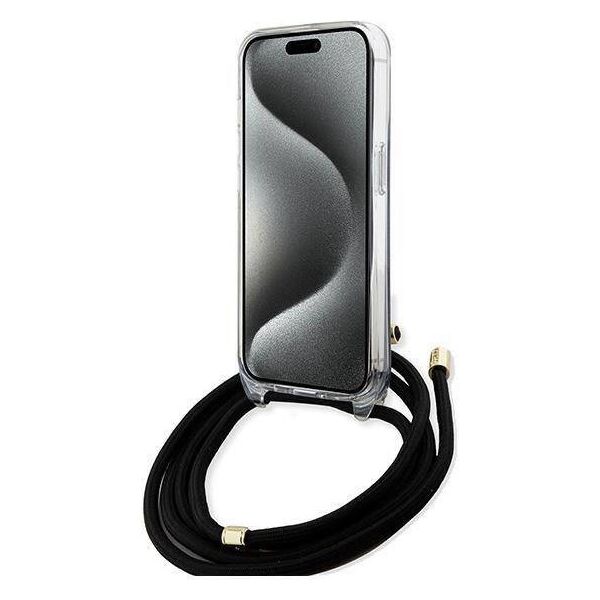 Original Case IPHONE 13 / 14 / 15 Guess Hardcase Crossbody Cord 4G Print (GUHCP15SHC4SEK) black 3666339147921